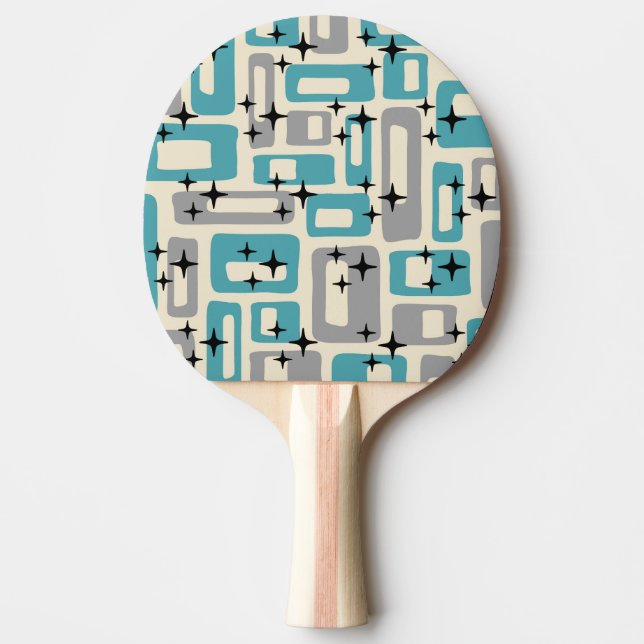 Mid Century Modern Abstract Pattern Ping Pong Paddle (Front)