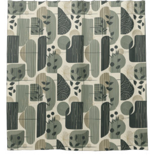 Mid Century Modern Abstract Pattern Sage Green