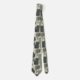 Mid Century Modern Abstract Pattern Sage Green Tie