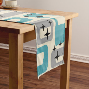 Mid Century Modern Abstract Pattern Short Table Runner