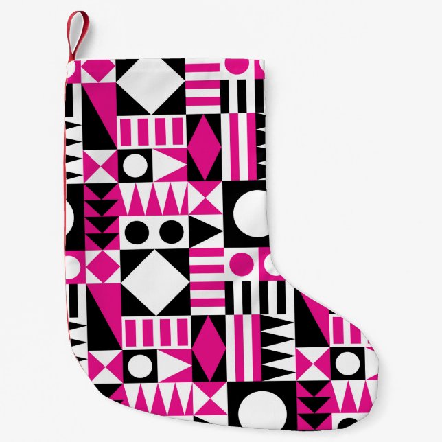 Mid-century modern abstract pattern. small christmas stocking (Front)