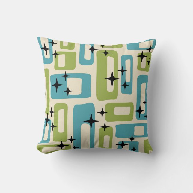 Mid Century Modern Abstract Pattern Throw Pillow (Front)