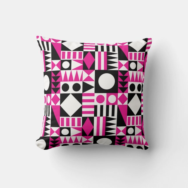 Mid-century modern abstract pattern. throw pillow (Front)