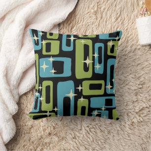 Mid Century Modern Abstract Pattern Throw Pillow