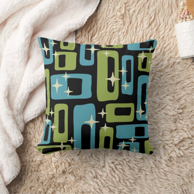 Mid Century Modern Abstract Pattern Throw Pillow (Blanket)