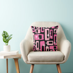 Mid Century Modern Abstract Pattern Throw Pillow