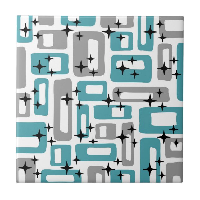 Mid Century Modern Abstract Pattern Tile (Front)