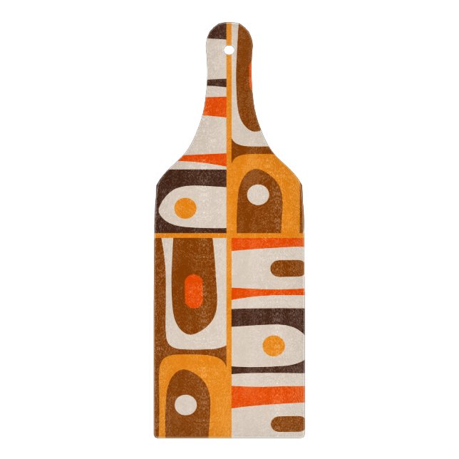 Mid-Century Modern Abstract Piquet 70s Pattern Cutting Board (Front)