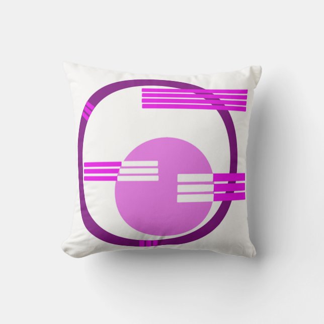 Mid-Century Modern Abstract - Purple Throw Pillow (Front)