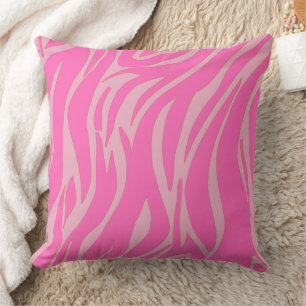 mid century modern abstract retro pink throw pillow