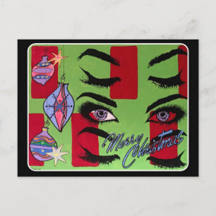 Mid-Century Modern Abstract 'Santa, Baby!' Postcard