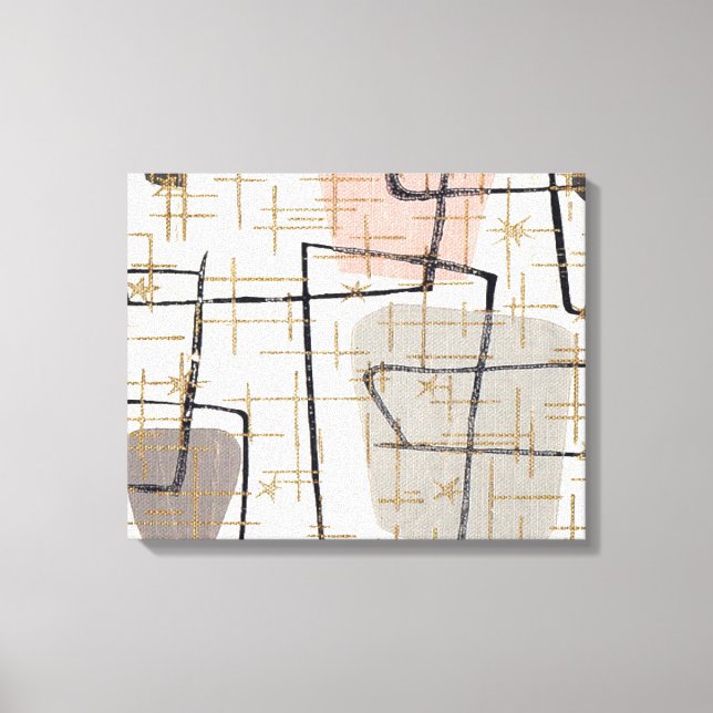 Mid Century Modern Abstract Stretched Canvas Print (Front)
