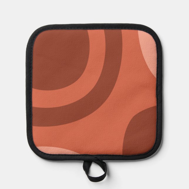 Mid Century Modern Abstract Terracotta Pot Holder (Front)