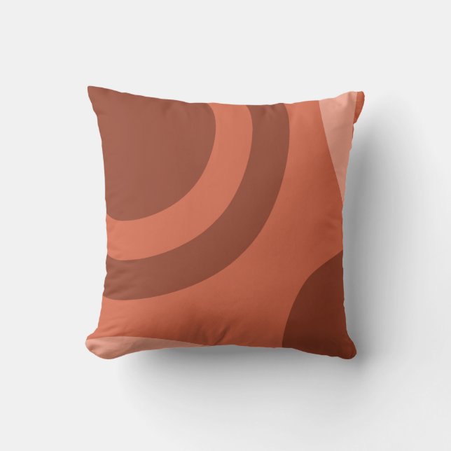 Mid Century Modern Abstract Terracotta Throw Pillow (Front)