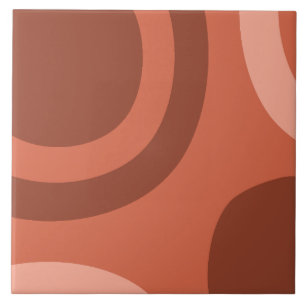 Mid Century Modern Abstract Terracotta Tile
