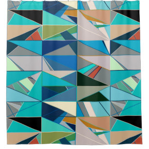Mid-Century Modern Abstract, Turquoise & Neutrals