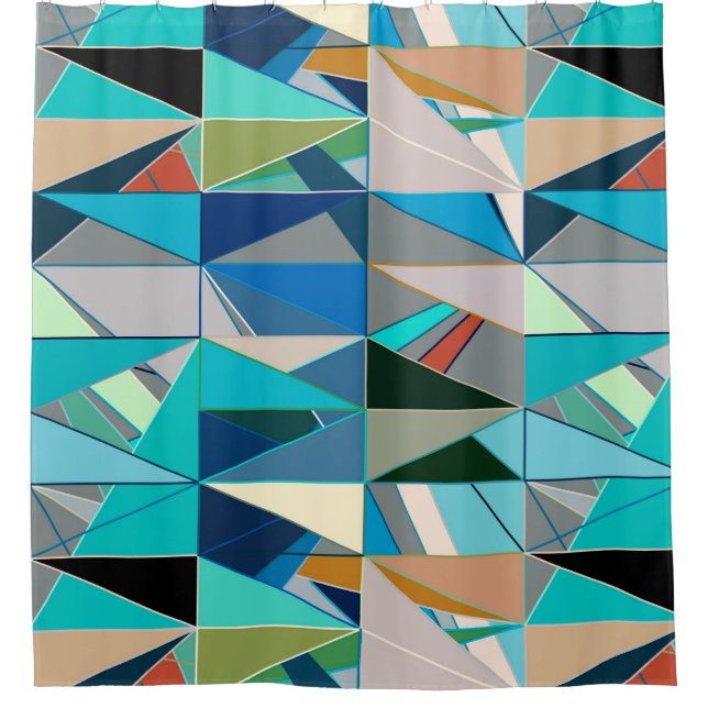 Mid-Century Modern Abstract, Turquoise & Neutrals (Front)