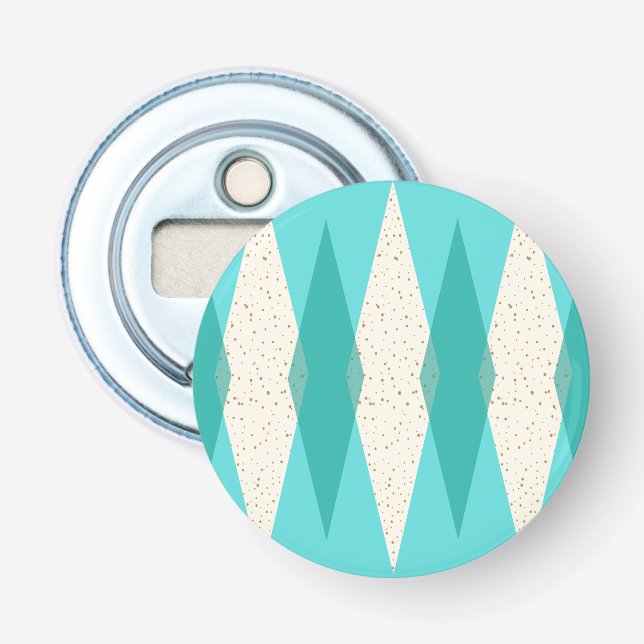 Mid Century Modern Argyle Bottle Opener (Front)