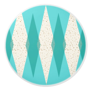 Mid Century Modern Argyle Ceramic Pull