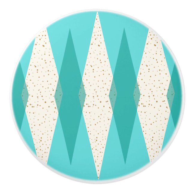 Mid Century Modern Argyle Ceramic Pull (Front)