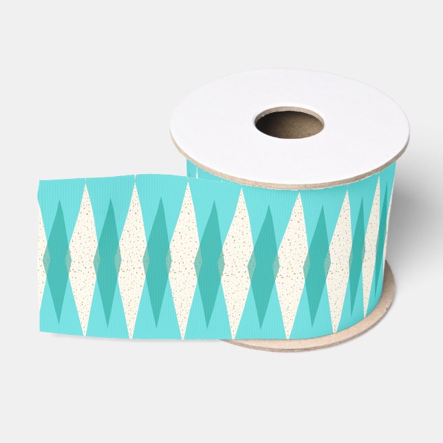 Mid Century Modern Argyle Grosgrain Ribbon (Spool)
