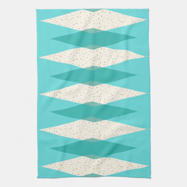Mid Century Modern Argyle Kitchen Towel (Vertical)