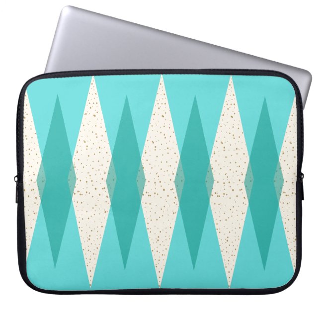 Mid Century Modern Argyle Laptop Sleeve (Front)