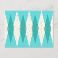 Mid Century Modern Argyle Postcard