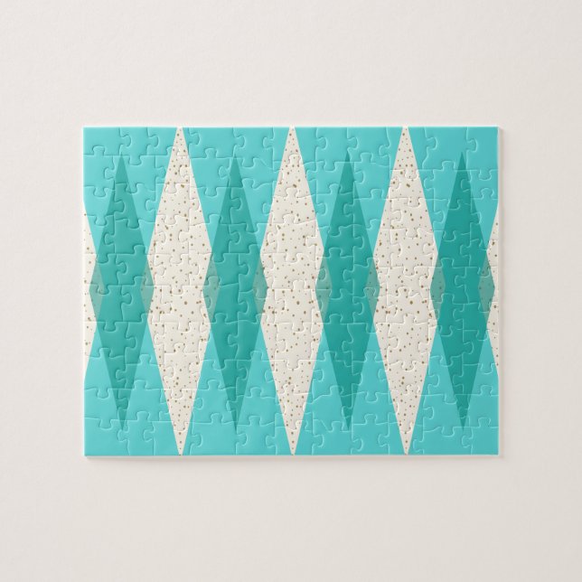 Mid Century Modern Argyle Puzzle (Horizontal)