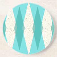Mid Century Modern Argyle Sandstone Coaster