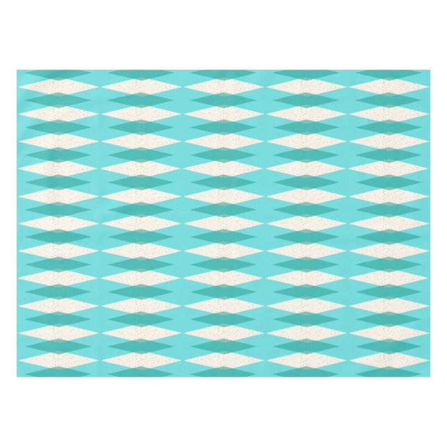 Mid Century Modern Argyle Tablecloth (Front (Horizontal))
