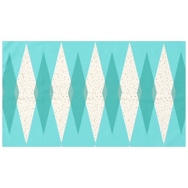 Mid Century Modern Argyle Tablecloth (Front (Horizontal))