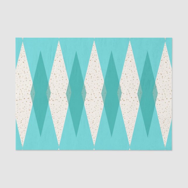 Mid Century Modern Argyle Tissue Paper (Front)