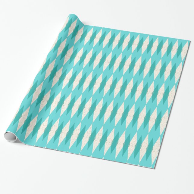 Mid Century Modern Argyle Wrapping Paper (Unrolled)