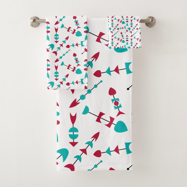 Mid-Century Modern Arrows  Bath Towel Set (Insitu)