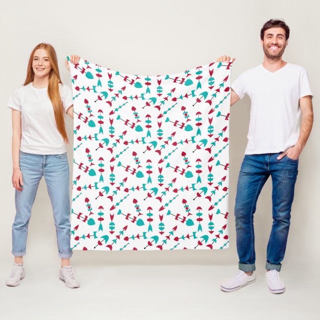Mid-Century Modern Arrows  Fleece Blanket (In Situ)