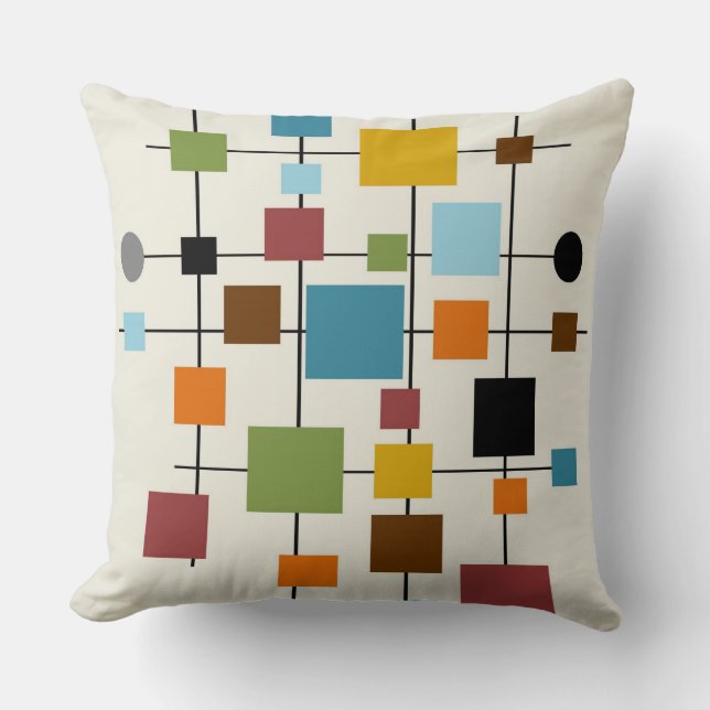 Mid-Century Modern Art 1.3 Throw Pillow (Front)