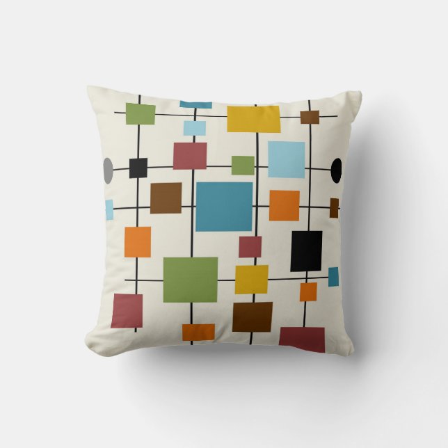 Mid-Century Modern Art 1.3 Throw Pillow (Front)