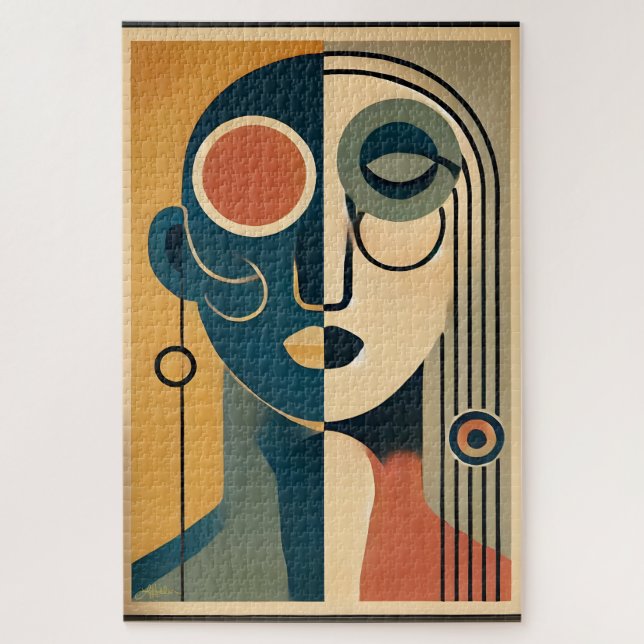 Mid Century Modern Art Abstract Nonconforming Jigsaw Puzzle (Vertical)