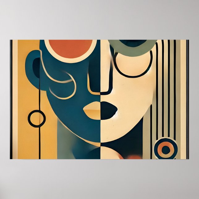 Mid Century Modern Art Abstract Nonconforming Poster (Front)