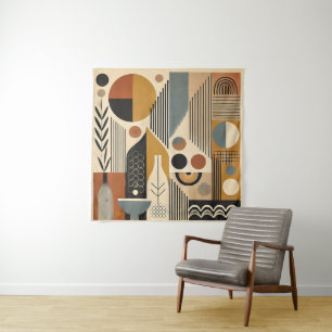 Mid Century Modern Art Autumn Harvest Tapestry