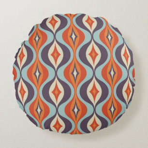 Mid-century modern art background. Abstract geomet Round Pillow