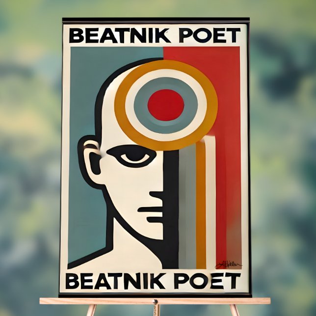 Mid Century Modern Art Beatnik Poet (Neutre)