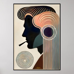 Mid Century Modern Art Contemplation Poster