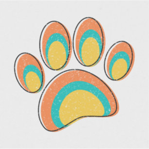 Mid Century Modern Art Dog Paw Prints Custom