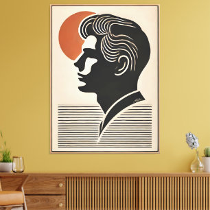 Mid Century Modern Art He Follows The Sun Canvas Print