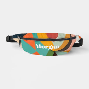 Mid Century Modern Art, Name or Monogram Geometric Fanny Pack