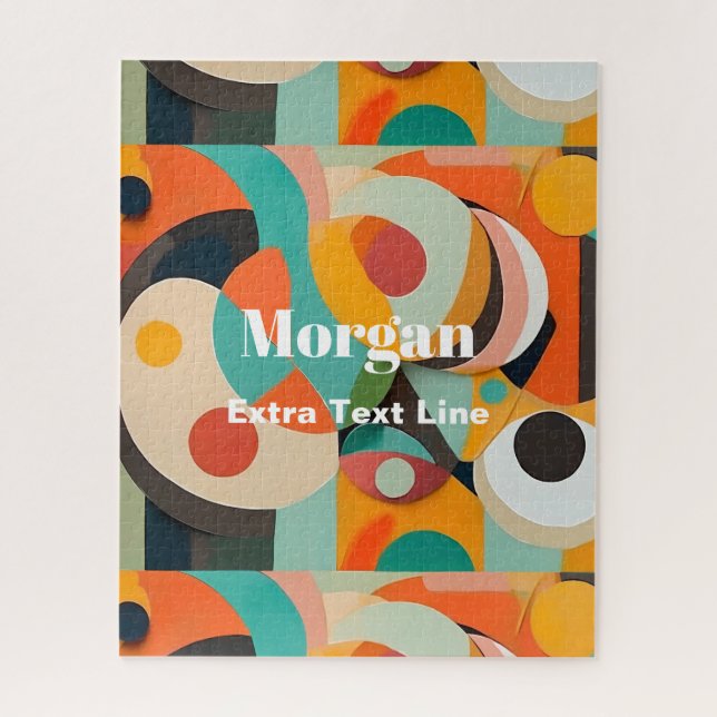 Mid Century Modern Art, Name & Text Line Jigsaw Puzzle (Vertical)