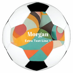 Mid Century Modern Art, Name & Text Line Soccer Ball