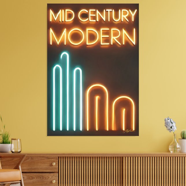 Mid Century Modern Art Neon Sign Design (Insitu(LivingRoom))